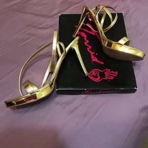 Gold Torrid Strappy Heels Size 11w